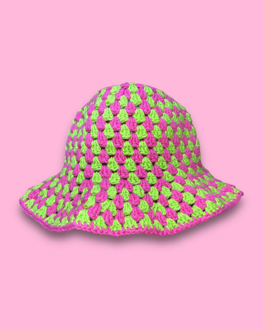 Pink + Green Granny Bucket Hat